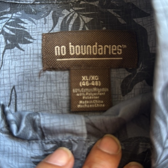 Gray Floral Men's Button Down Long Sleeve Shirt XL - Picture 4 of 4